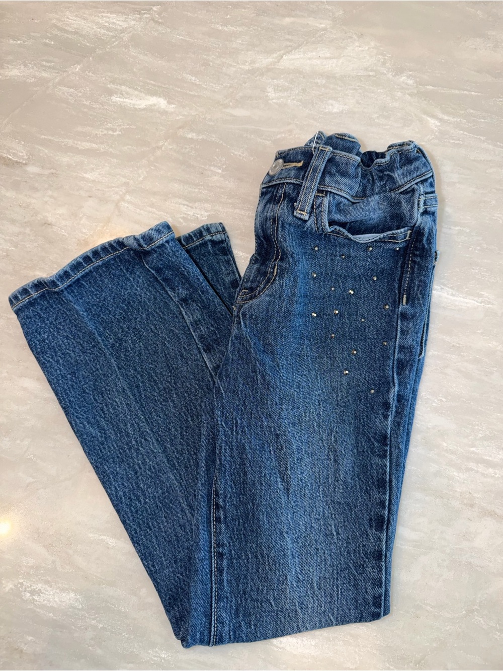 Old Navy Girls Size 8 High-Rise Rhinestone Flare Jeans